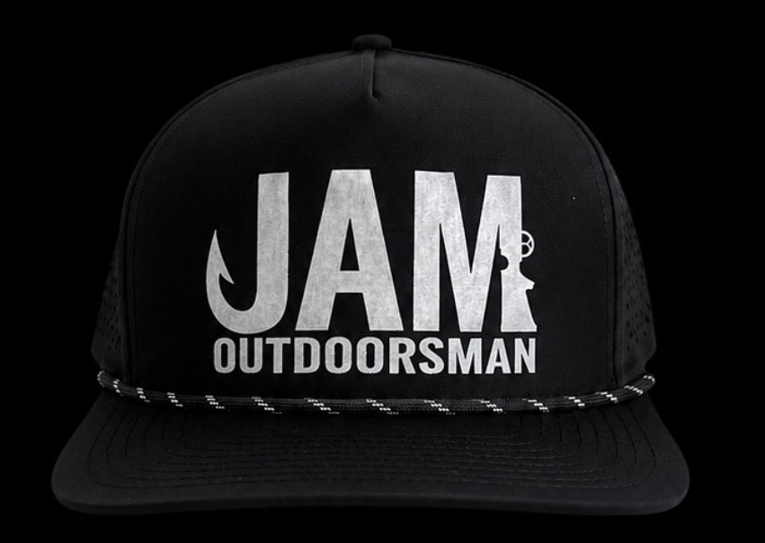5 Panel Black Rope Hat JAM Logo